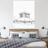 Ho Chi Minh Mausoleum Hanoi Vietnam Illustratie Canvas Afdruk (Insitu (Slaapkamer))