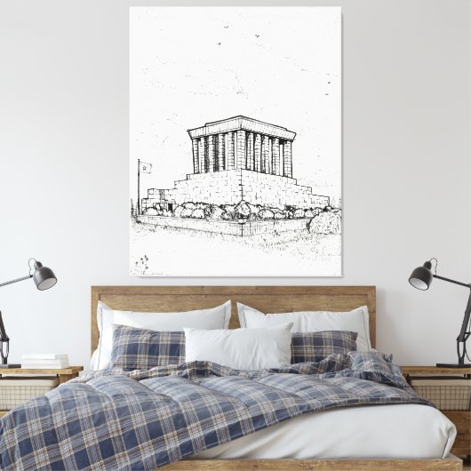 Ho Chi Minh Mausoleum Hanoi Vietnam Illustratie Canvas Afdruk (Insitu (Slaapkamer))