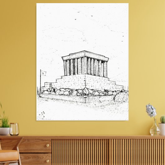 Ho Chi Minh Mausoleum Hanoi Vietnam Illustratie Canvas Afdruk (Insitu (Woonkamer))