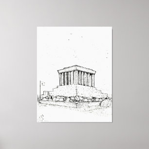 Ho Chi Minh Mausoleum Hanoi Vietnam Illustratie Canvas Afdruk