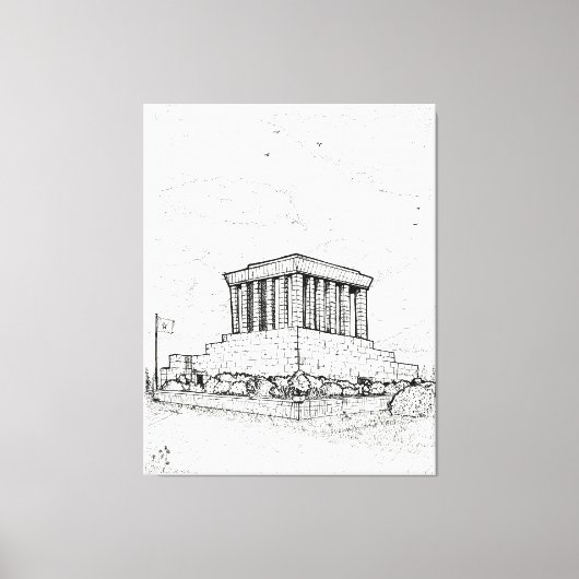 Ho Chi Minh Mausoleum Hanoi Vietnam Illustratie Canvas Afdruk (Voorkant)