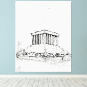 Ho Chi Minh Mausoleum Hanoi Vietnam Illustratie Canvas Afdruk (Insitu (Houten vloer))