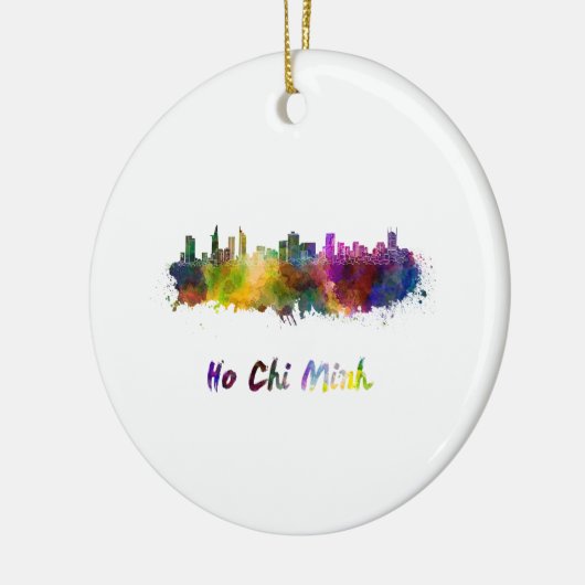Ho Chi Minh skyline in waterverf Keramisch Ornament (Links)
