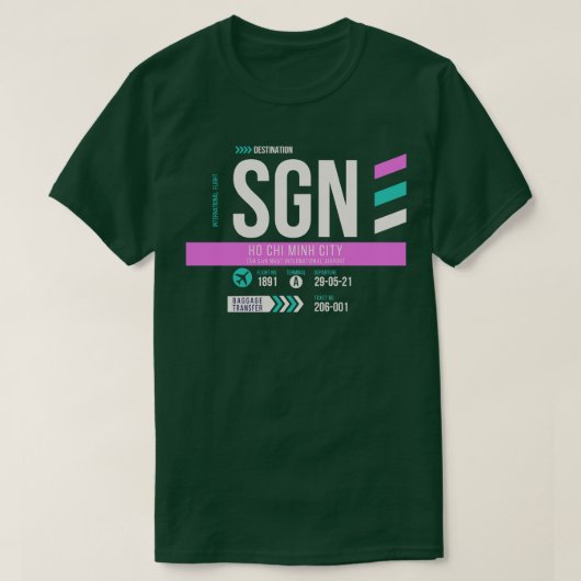Ho Chi Minh Stad SGN luchthavencode Bagage Label 2 T-shirt (Design voorkant)