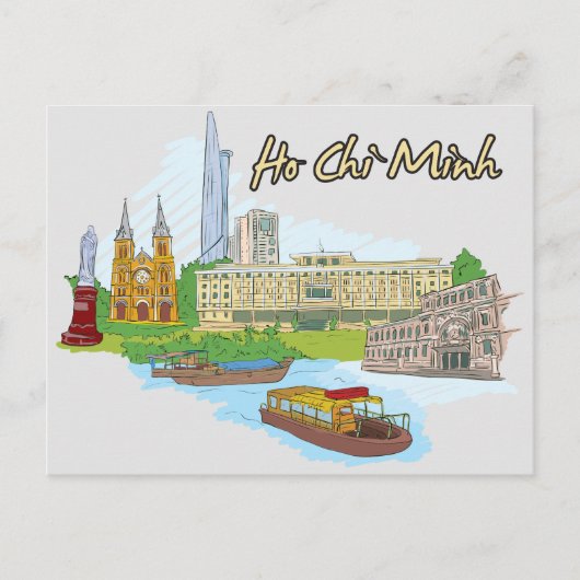 Ho Chi Minh, Vietnam beroemde stad Briefkaart (Voorkant)