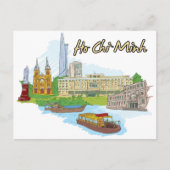 Ho Chi Minh, Vietnam beroemde stad Briefkaart (Voorkant)