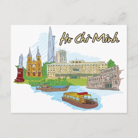 Ho Chi Minh, Vietnam beroemde stad Briefkaart (Voorkant)