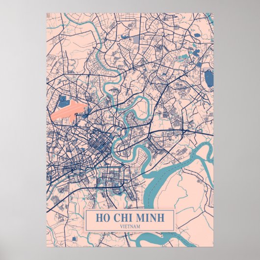 Ho Chi Minh - Vietnam Breezy City Map Poster (Voorkant)