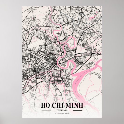 Ho Chi Minh - Vietnam Neapolitan City Map Poster (Voorkant)