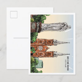 Ho Chi Minh Vietnam Sketch Art Vintage Travel Briefkaart