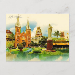  Ho Chi Minh Vietnam Travel waterverf Briefkaart