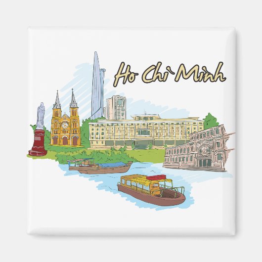 Ho Chi Minh, Vietnam World Famous City Magneet (Voorkant)