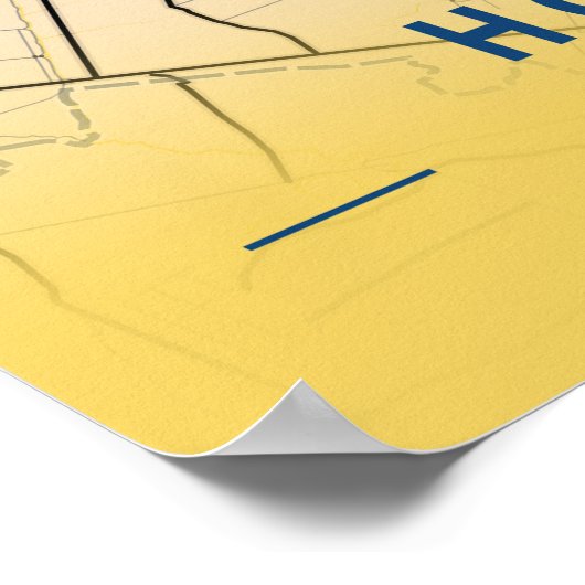 Ho Chi Minh - Vietnam Yellow City Map Poster (Hoek)