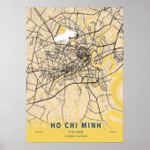 Ho Chi Minh - Vietnam Yellow City Map Poster (Voorkant)
