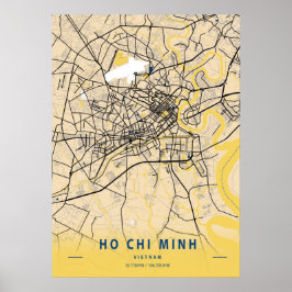 Ho Chi Minh - Vietnam Yellow City Map Poster
