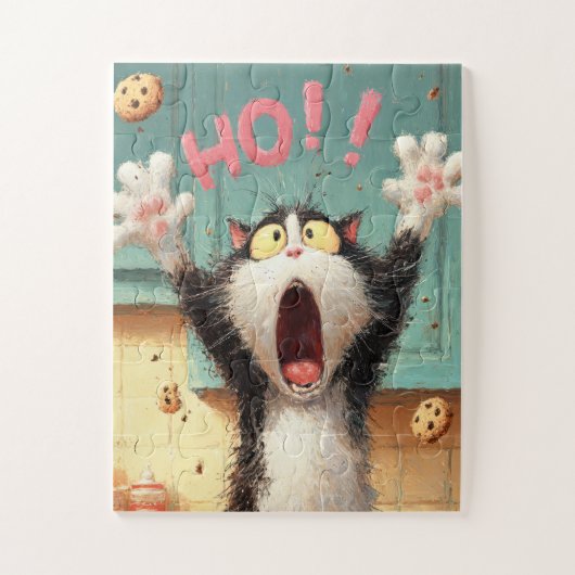HO! Cookie Cat – Grappige Cartoon Puzzel (Verticaal)