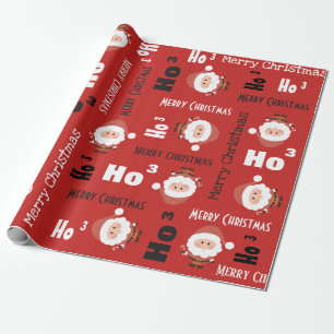 Ho "cubed" Santa Holiday Cadeaupapier