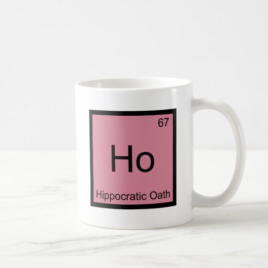 Ho - Hippocratische Oath Chemistry Element Symbol  Koffiemok (Rechts)