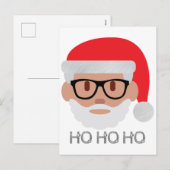 ho hipster kerstman feestdagenkaart (Voorkant / Achterkant)
