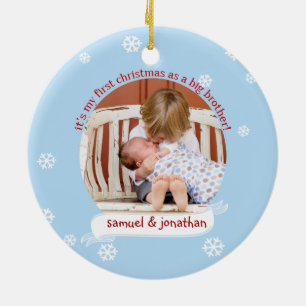 Ho Ho 1e Kerstmis als Big Brother foto op maat Keramisch Ornament