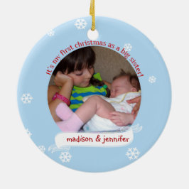 Ho Ho 1e Kerstmis als speciale foto van Big Sister Keramisch Ornament