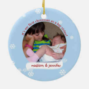 Ho Ho 1e Kerstmis als speciale foto van Big Sister Keramisch Ornament