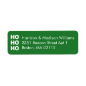 Ho Ho-adres voor groene en witte kerst Etiket (Voorkant)