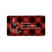 Ho Ho Buffalo Plaid Etiket (Voorkant)