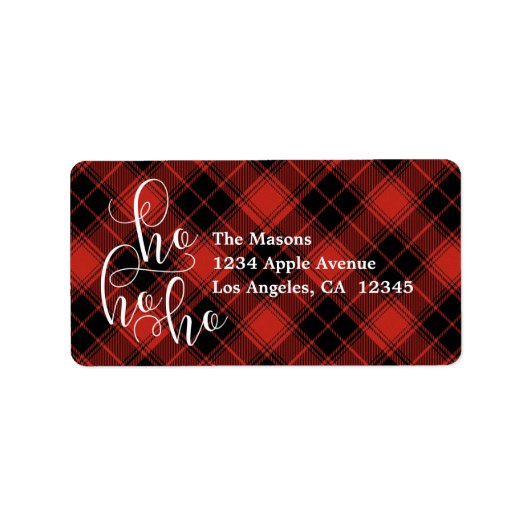 Ho Ho Buffalo Plaid Etiket (Voorkant)