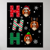 Ho Ho Cavalier King Charles Spaniel Dog Santa E Poster (Voorkant)