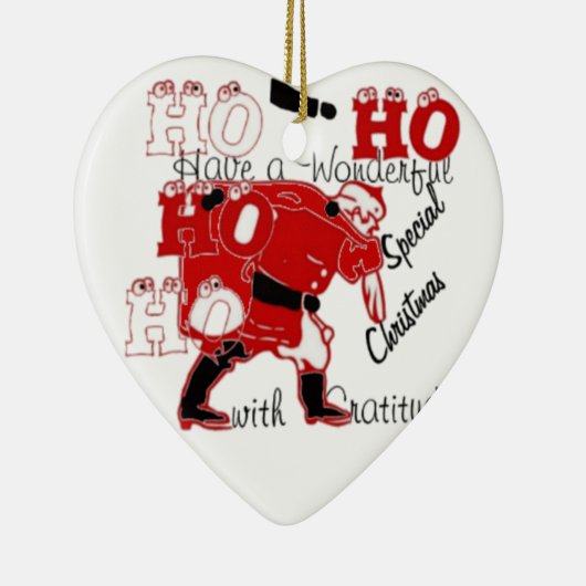 HO HO Een heerlijke kerst met dankbaarheid Keramisch Ornament (Rechts)