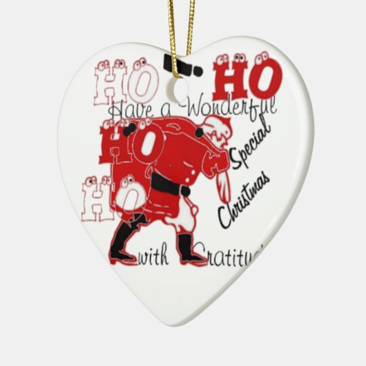 HO HO Een heerlijke kerst met dankbaarheid Keramisch Ornament (Links)