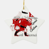 HO HO Een heerlijke kerst met dankbaarheid Keramisch Ornament (Voorkant)