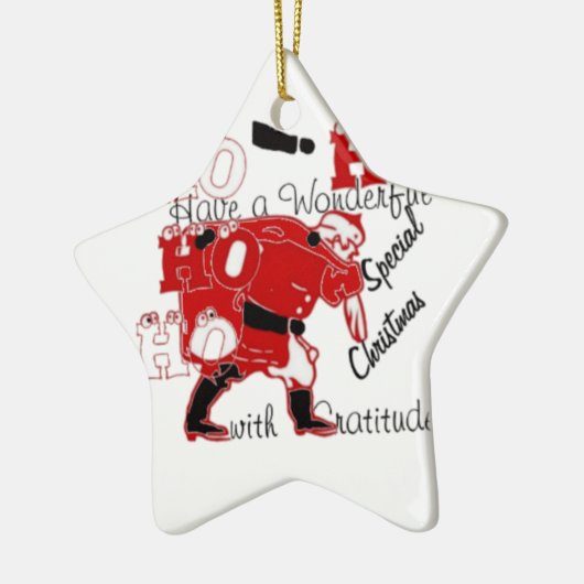 HO HO Een heerlijke kerst met dankbaarheid Keramisch Ornament (Links)