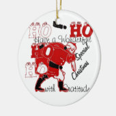 HO HO Een heerlijke kerst met dankbaarheid Keramisch Ornament (Links)