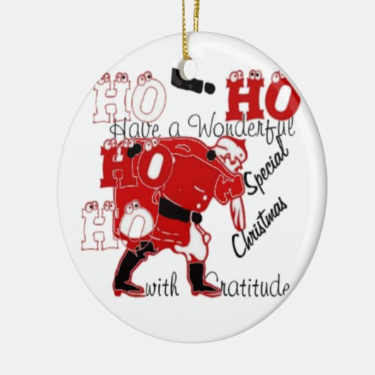 HO HO Een heerlijke kerst met dankbaarheid Keramisch Ornament (Links)