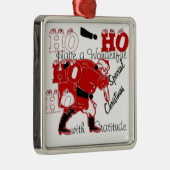 HO HO Een heerlijke kerst met dankbaarheid Metalen Ornament (Rechts)