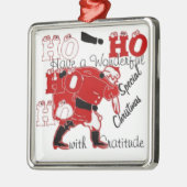 HO HO Een heerlijke kerst met dankbaarheid Metalen Ornament (Links)