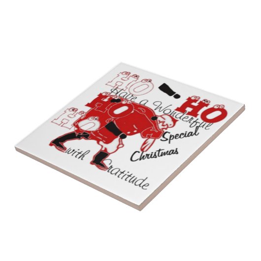 HO HO Een heerlijke kerst met dankbaarheid Tegeltje (Zijkant)