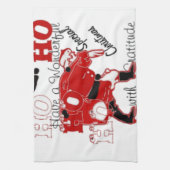 HO HO Een heerlijke kerst met dankbaarheid Theedoek (Verticaal)