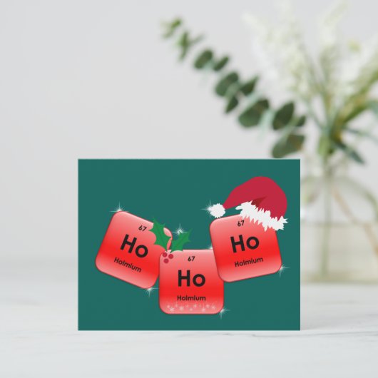 Ho Ho Element Holmium Kerstfotokaart (Staand voorkant)