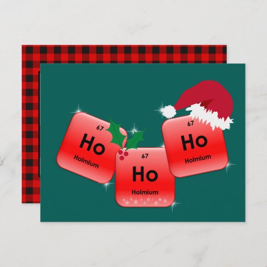 Ho Ho Element Holmium Kerstfotokaart (Voorkant / Achterkant)