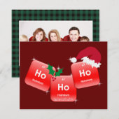 Ho Ho Elementaire kerstfotokaart (Voorkant / Achterkant)