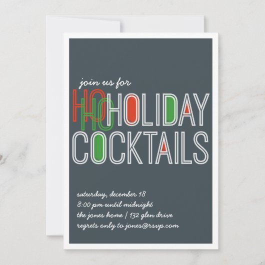 Ho Ho Feestdagen nodigen uit Kaart (Voorkant)