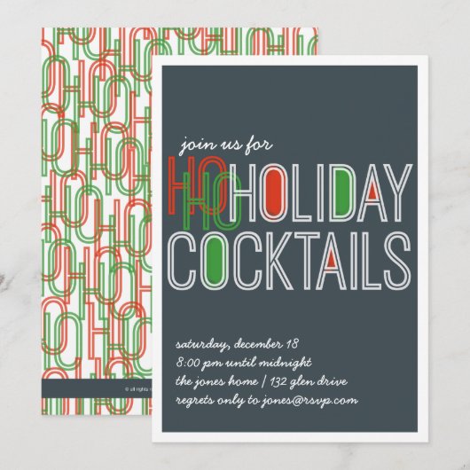 Ho Ho Feestdagen nodigen uit Kaart (Voorkant / Achterkant)