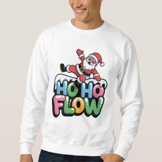 Ho Ho Flow — Dancing Santa Holiday Tee Trui (Voorkant)