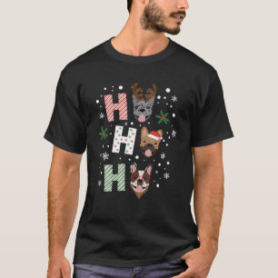 Ho Ho Frans Bulldogs Kerst Frenchie Schattige D T-shirt