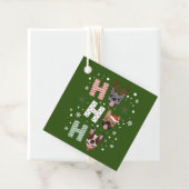 Ho Ho Franse Bulldog Vrolijk Kerstfeest Bedankjes Labels (In situ)