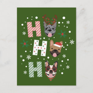 Ho Ho Franse Bulldog Vrolijk Kerstfeest Briefkaart