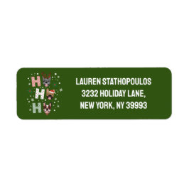 Ho Ho Franse Bulldog Vrolijk Kerstfeest Etiket